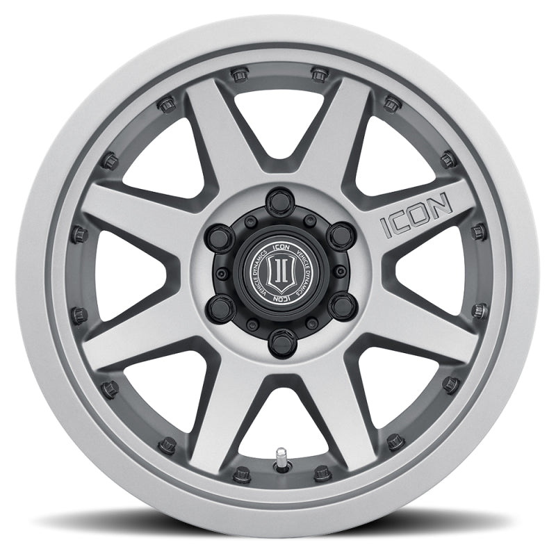ICON Rebound Pro 17x8.5 6x5.5 0mm Offset 4.75in BS 106.1mm Bore Titanium Wheel-Wheels - Cast-ICON-00840103411408-