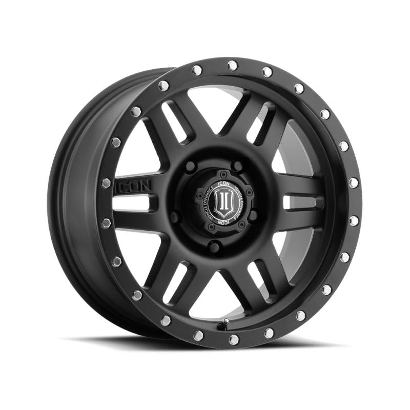 ICON Six Speed 17x8.5 6x5.5 0mm Offset 4.75in BS 108mm Bore Satin Black Wheel ICON ICO1417858347SB