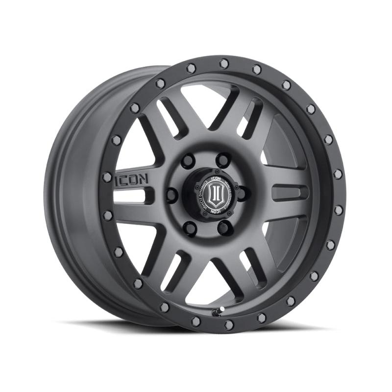 ICON Six Speed 17x8.5 6x5.5 0mm Offset 4.75in BS 108mm Bore Titanium Wheel ICON ICO1417858347TT