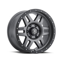 Load image into Gallery viewer, ICON Six Speed 17x8.5 6x5.5 0mm Offset 4.75in BS 108mm Bore Titanium Wheel ICON ICO1417858347TT