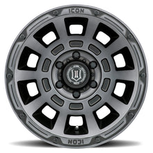 Load image into Gallery viewer, ICON Thrust 17x8.5 6x5.5 0mm Offset 4.75in BS 106.1mm Bore Smoked Satin Black Wheel ICON ICO2817858347SSBT