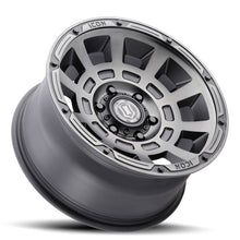 Load image into Gallery viewer, ICON Thrust 17x8.5 6x5.5 0mm Offset 4.75in BS 106.1mm Bore Smoked Satin Black Wheel ICON ICO2817858347SSBT