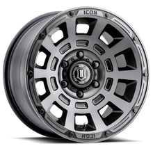 Load image into Gallery viewer, ICON Thrust 17x8.5 6x5.5 0mm Offset 4.75in BS 106.1mm Bore Smoked Satin Black Wheel ICON ICO2817858347SSBT