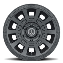 Load image into Gallery viewer, ICON Thrust 17x8.5 6x5.5 0mm Offset 4.75in BS Satin Black Wheel ICON ICO2817858347SB