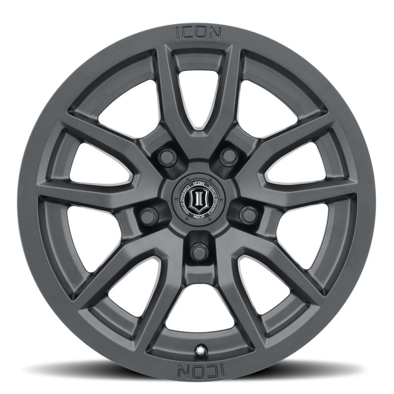 ICON Vector 5 17x8.5 5x150 25mm Offset 5.75in BS 110.1mm Bore Satin Black Wheel ICON ICO2617855557SB
