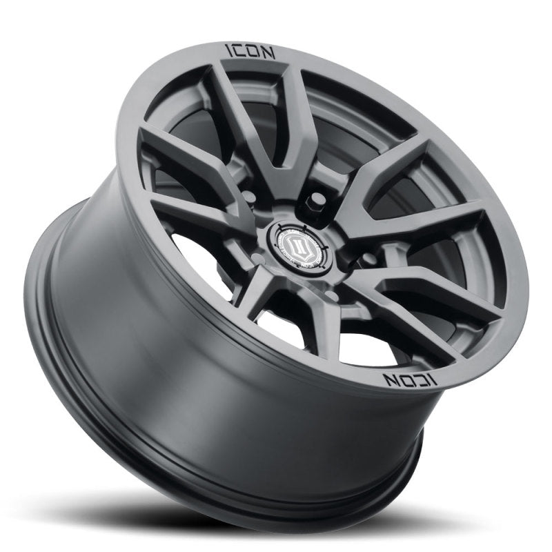 ICON Vector 5 17x8.5 5x150 25mm Offset 5.75in BS 110.1mm Bore Satin Black Wheel ICON ICO2617855557SB