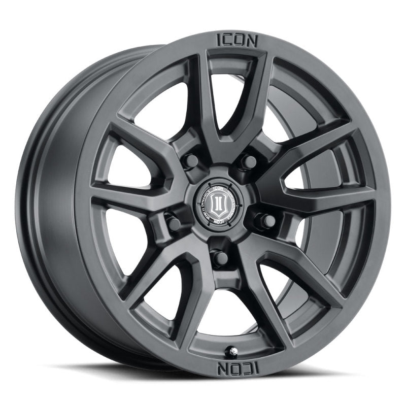 ICON Vector 5 17x8.5 5x150 25mm Offset 5.75in BS 110.1mm Bore Satin Black Wheel ICON ICO2617855557SB