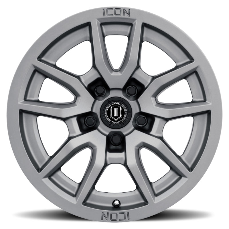 ICON Vector 5 17x8.5 5x150 25mm Offset 5.75in BS 110.1mm Bore Titanium Wheel ICON ICO2617855557TT