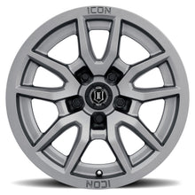 Load image into Gallery viewer, ICON Vector 5 17x8.5 5x150 25mm Offset 5.75in BS 110.1mm Bore Titanium Wheel ICON ICO2617855557TT
