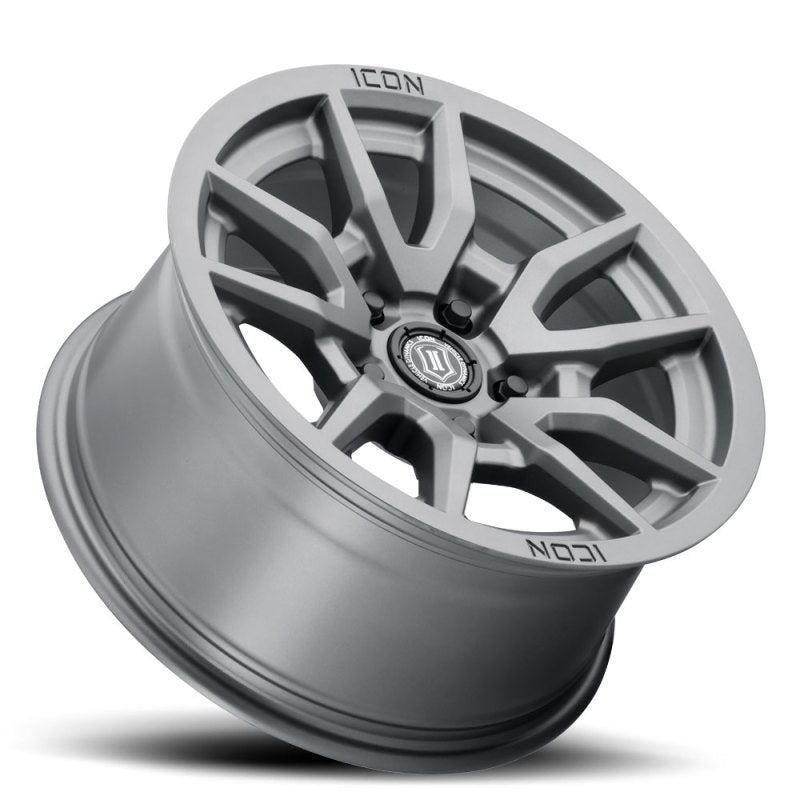 ICON Vector 5 17x8.5 5x150 25mm Offset 5.75in BS 110.1mm Bore Titanium Wheel ICON ICO2617855557TT