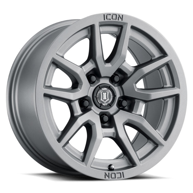 ICON Vector 5 17x8.5 5x150 25mm Offset 5.75in BS 110.1mm Bore Titanium Wheel - Black Ops Auto Works