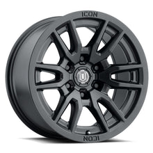 Load image into Gallery viewer, ICON Vector 6 17x8.5 6x135 6mm Offset 5in BS 87.1mm Bore Satin Black Wheel ICON ICO2417856350SB