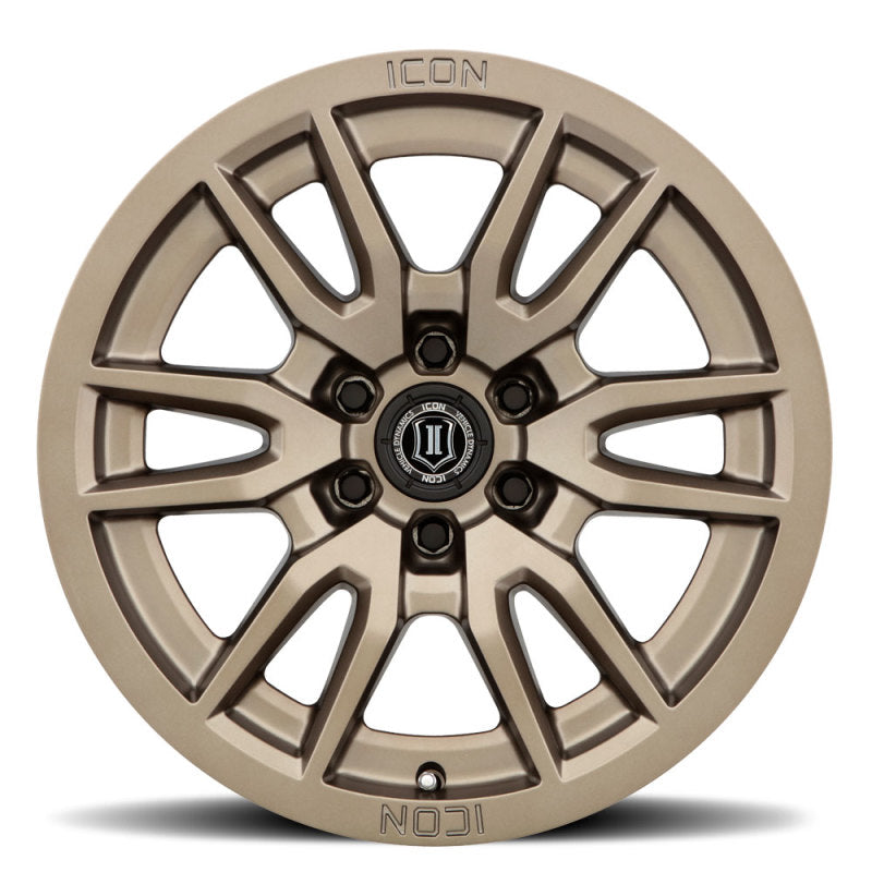 ICON Vector 6 17x8.5 6x5.5 0mm Offset 4.75in BS 106.1mm Bore Bronze Wheel ICON ICO2417858347BR