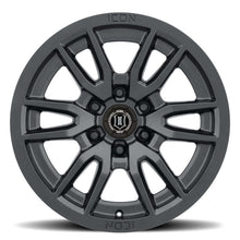Load image into Gallery viewer, ICON Vector 6 17x8.5 6x5.5 0mm Offset 4.75in BS 106.1mm Bore Satin Black Wheel ICON ICO2417858347SB