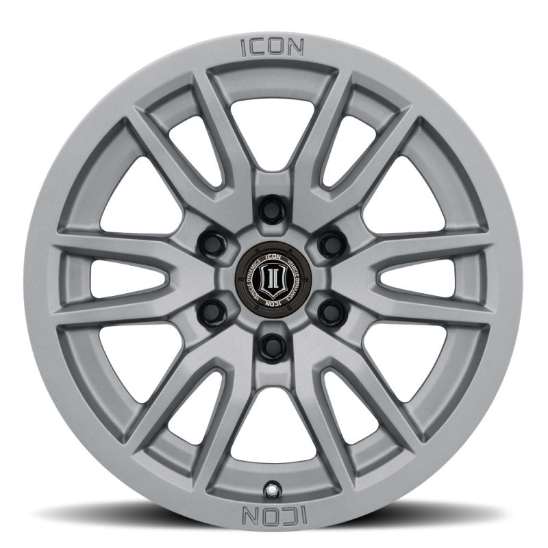 ICON Vector 6 17x8.5 6x5.5 0mm Offset 4.75in BS 106.1mm Bore Titanium Wheel ICON ICO2417858347TT