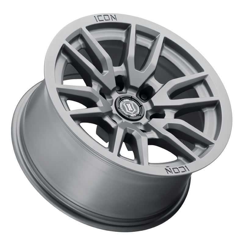 ICON Vector 6 17x8.5 6x5.5 0mm Offset 4.75in BS 106.1mm Bore Titanium Wheel ICON ICO2417858347TT