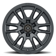 Load image into Gallery viewer, ICON Vector 6 17x8.5 6x5.5 25mm Offset 5.75in BS 95.1mm Bore Satin Black Wheel ICON ICO2417859057SB