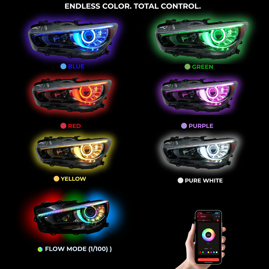 RGB Halo Kits Infiniti Q50 Multicolor Flow DRL Boards (2014-2024)