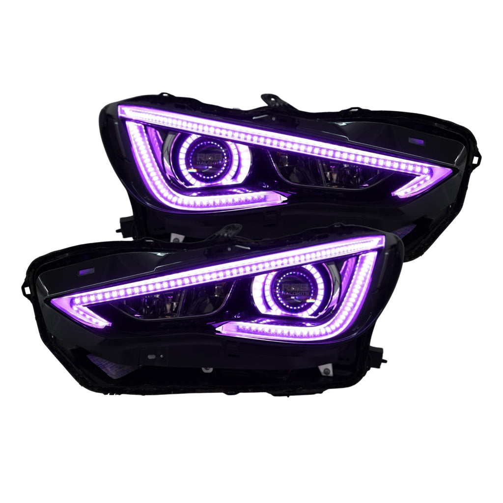 RGB Halo Kits Infiniti Q60 DRL Boards (Multicolor Flow) 2016-2022