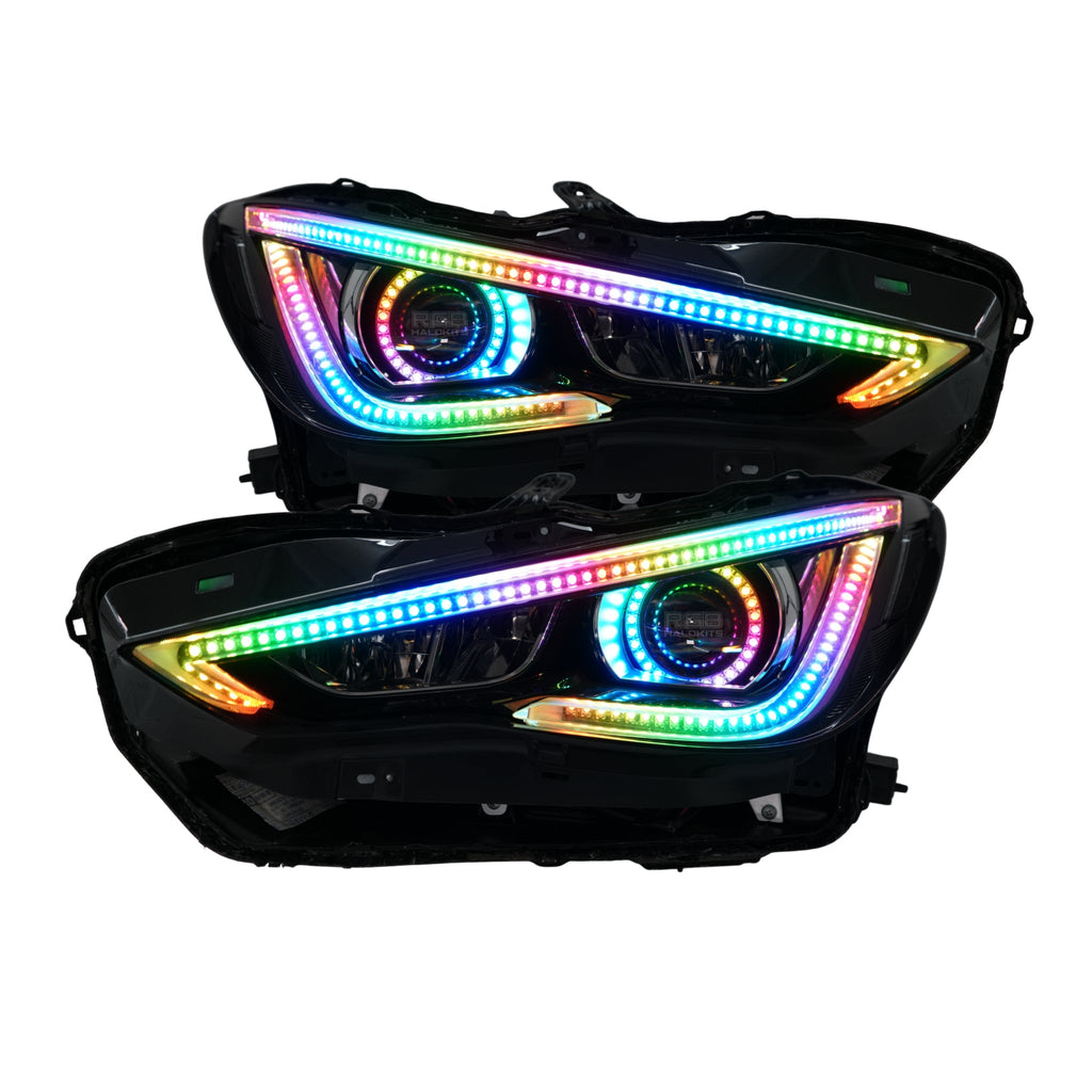 RGB Halo Kits Infiniti Q60 DRL Boards (Multicolor Flow) 2016-2022