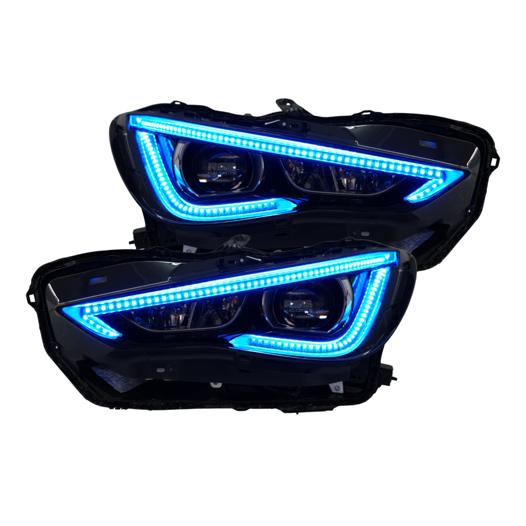 RGB Halo Kits Infiniti Q60 DRL Boards (Multicolor Flow) 2016-2022