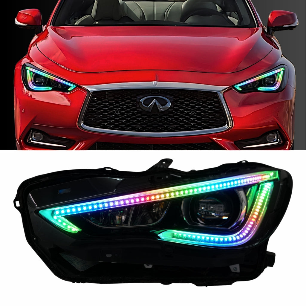 RGB Halo Kits S6 | A21 | P2 - BX12 Infiniti Q60 DRL Boards (Multicolor Flow) 2016-2022