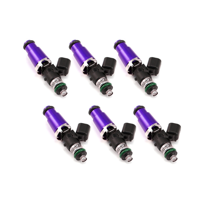 Injector Dynamics 1340cc Injectors - 60mm Length - 14mm Purple Top - 14mm Lower O-Ring (Set of 6) - Black Ops Auto Works