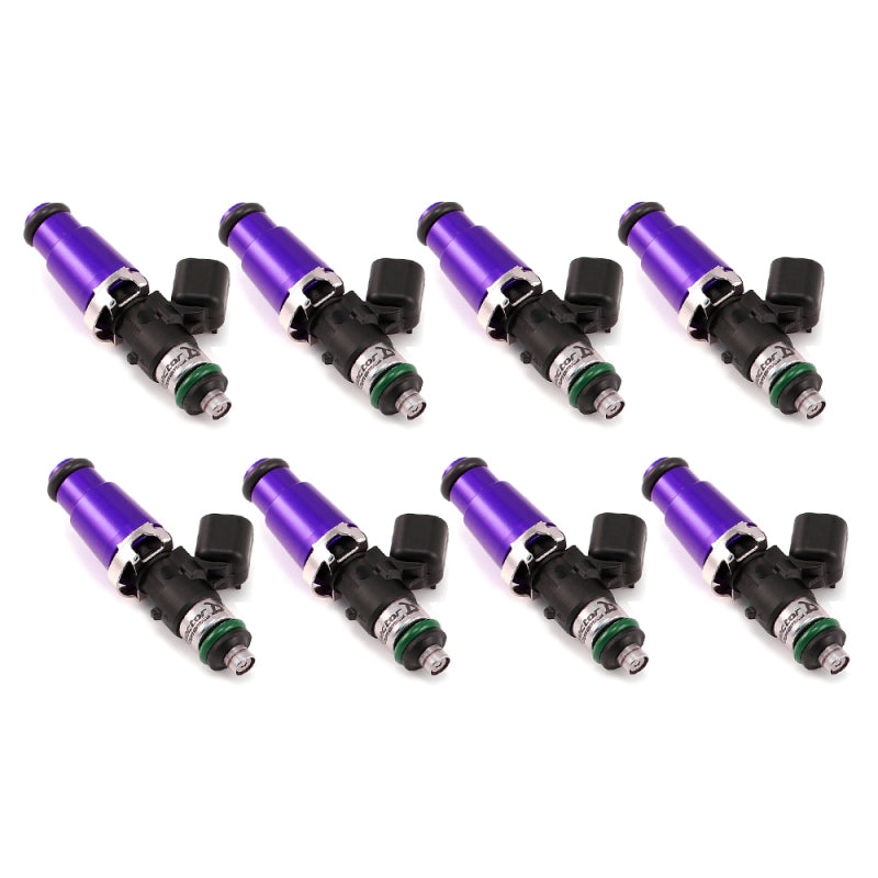 Injector Dynamics 1340cc Injectors - 60mm Length - 14mm Purple Top - 14mm Lower O-Ring (Set of 8) - Black Ops Auto Works