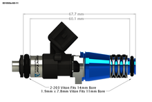 Load image into Gallery viewer, Injector Dynamics ID1050X Injectors 11mm (Blue) Adaptor Tops Denso Lower Cushions (Set of 8) - Injector Dynamics IDX1050.60.1