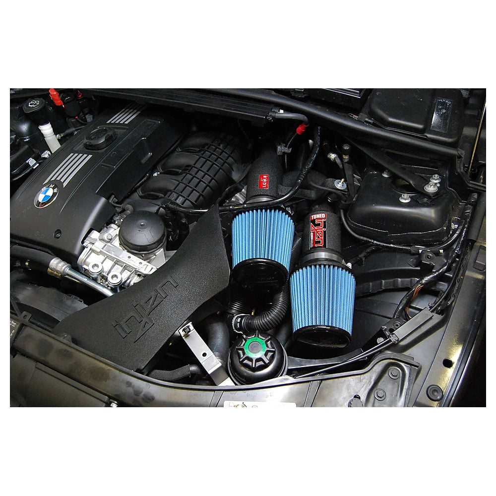 Injen 07-09 335i E92 / 08-09 135i E82 3.0L L6 Twin intake Wrinkle Black Short Ram Intake - Injen SP1125WB - view 2