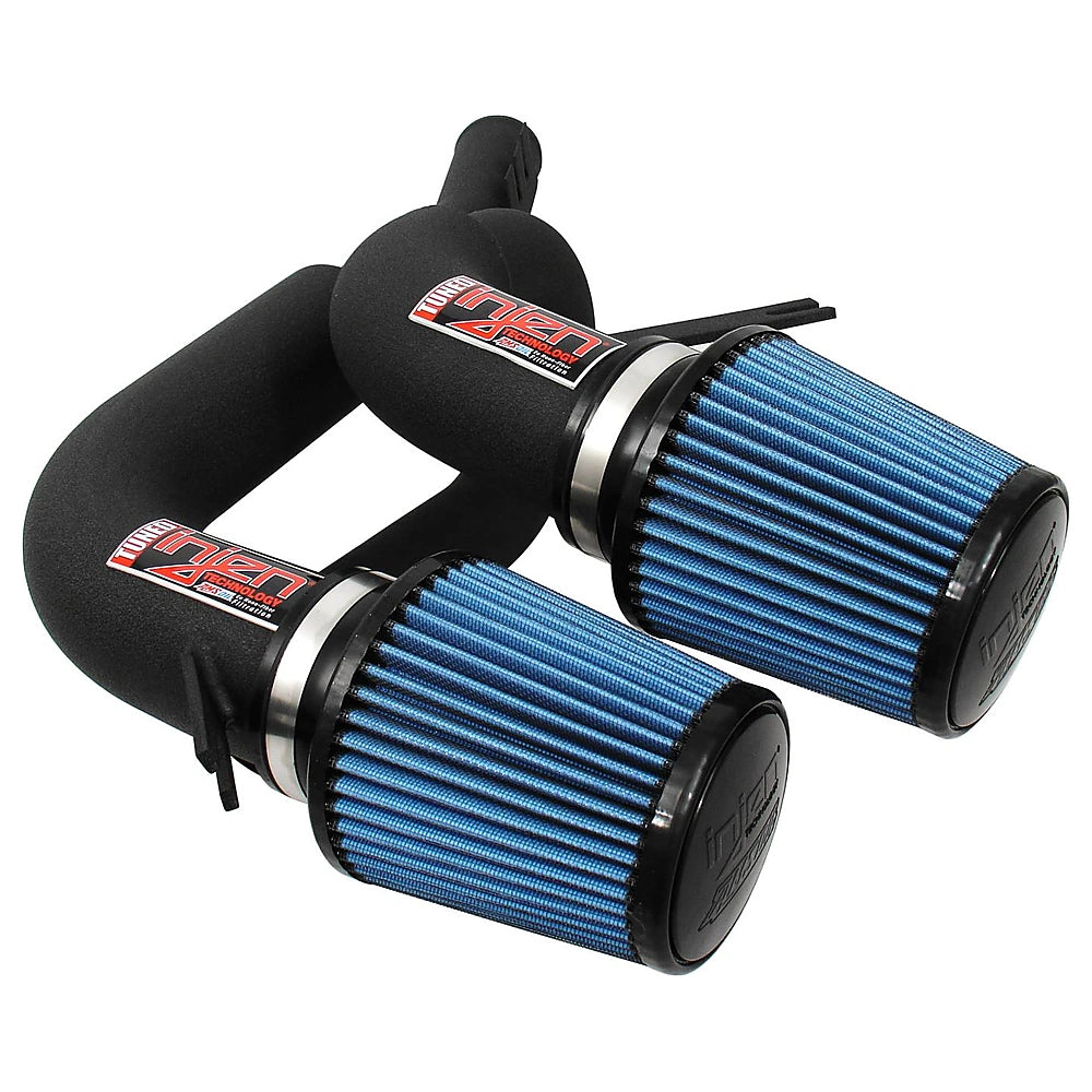 Injen 08-09 535i E60 3.0L L6 Twin intake & AMSOIL Filters Wrinkle Black Short Ram Intake - Injen SP1130WB