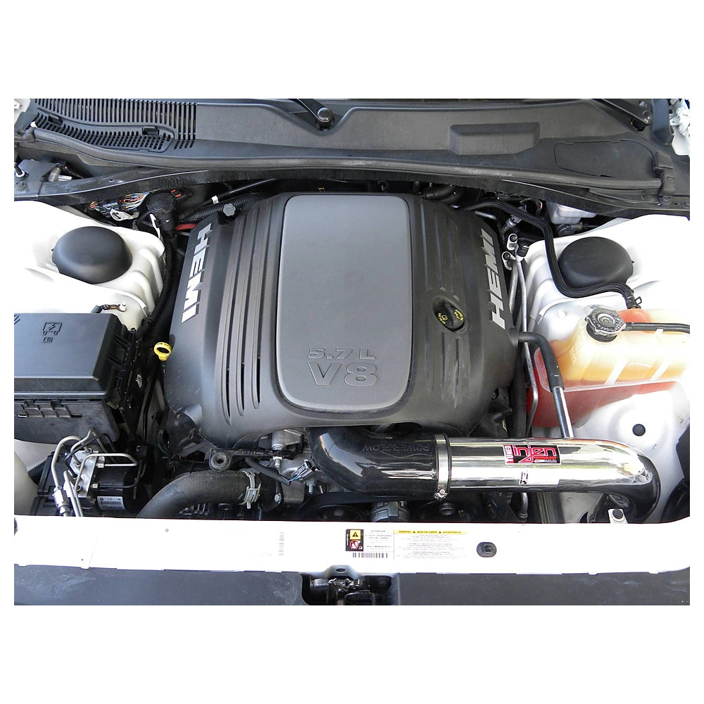 Injen 09-14 Dodge Challenger Hemi 5.7L V8 SRT-8 6.1L 5.7L V8 Wrinkle Black Power-Flow - Injen PF5061WB - view 2