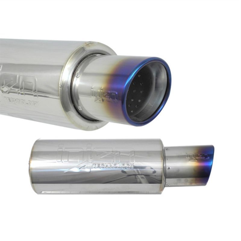 Injen 2 3/8 Universal Muffler w/Titanium burnt rolled Tip and stainless steel resonated inner wall Injen INJSES225TT