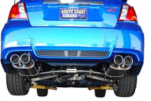 Load image into Gallery viewer, Under-car shot of 76mm mandrel-bent stainless piping and tuned mufflers  