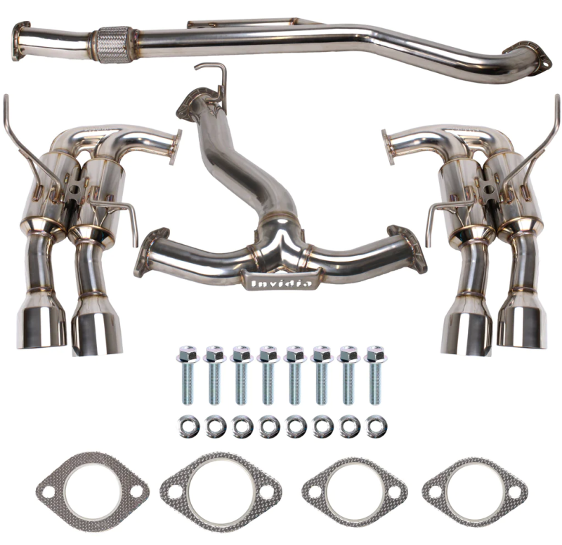 Invidia 2022+ Subaru WRX Gemini Single Layer Quad Stainless Steel Tip Cat-Back Exhaust - Black Ops Auto Works