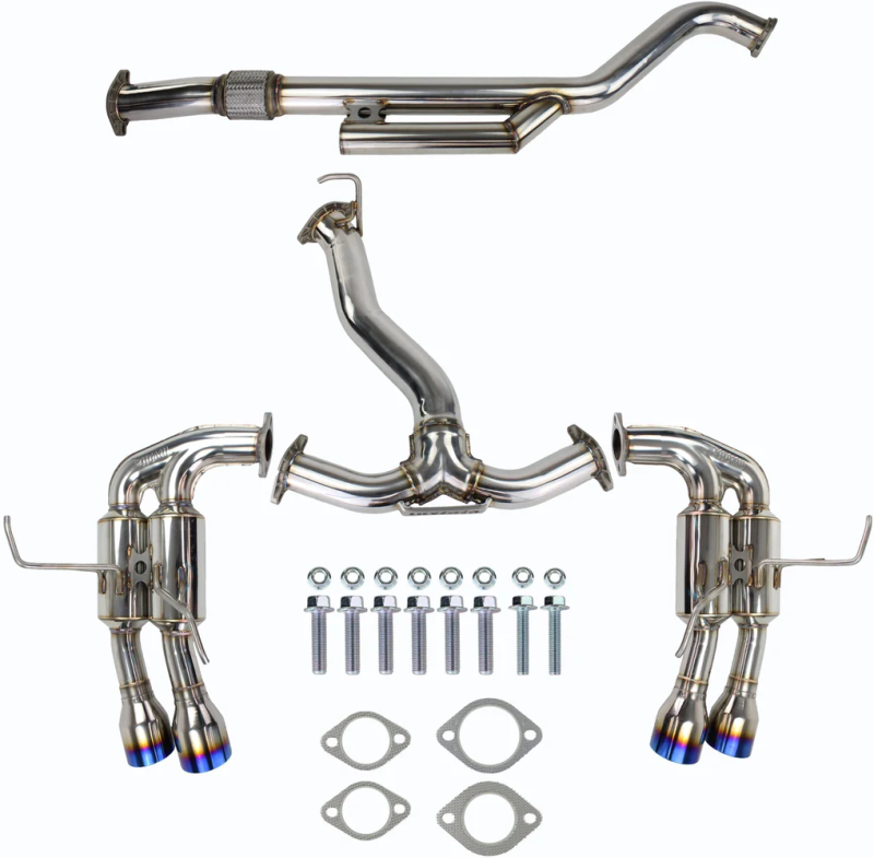Invidia 2022+ Subaru WRX Gemini Single Layer Quad Titanium Tip Cat-Back Exhaust - Black Ops Auto Works