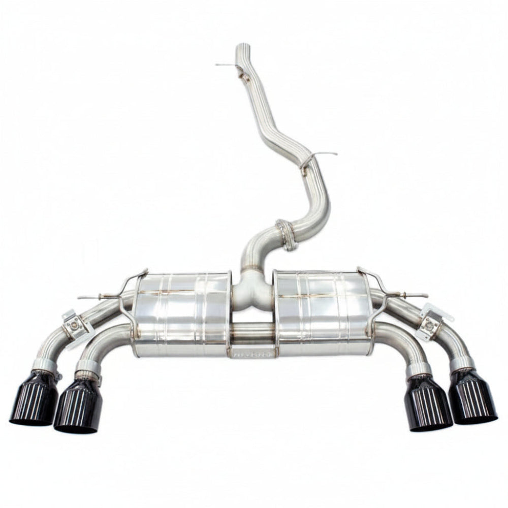 Invidia Invidia 2022+ Volkswagen Golf R MK8 76mm R400 Valved Cat Back Exhaust Straight Cut Black Tips