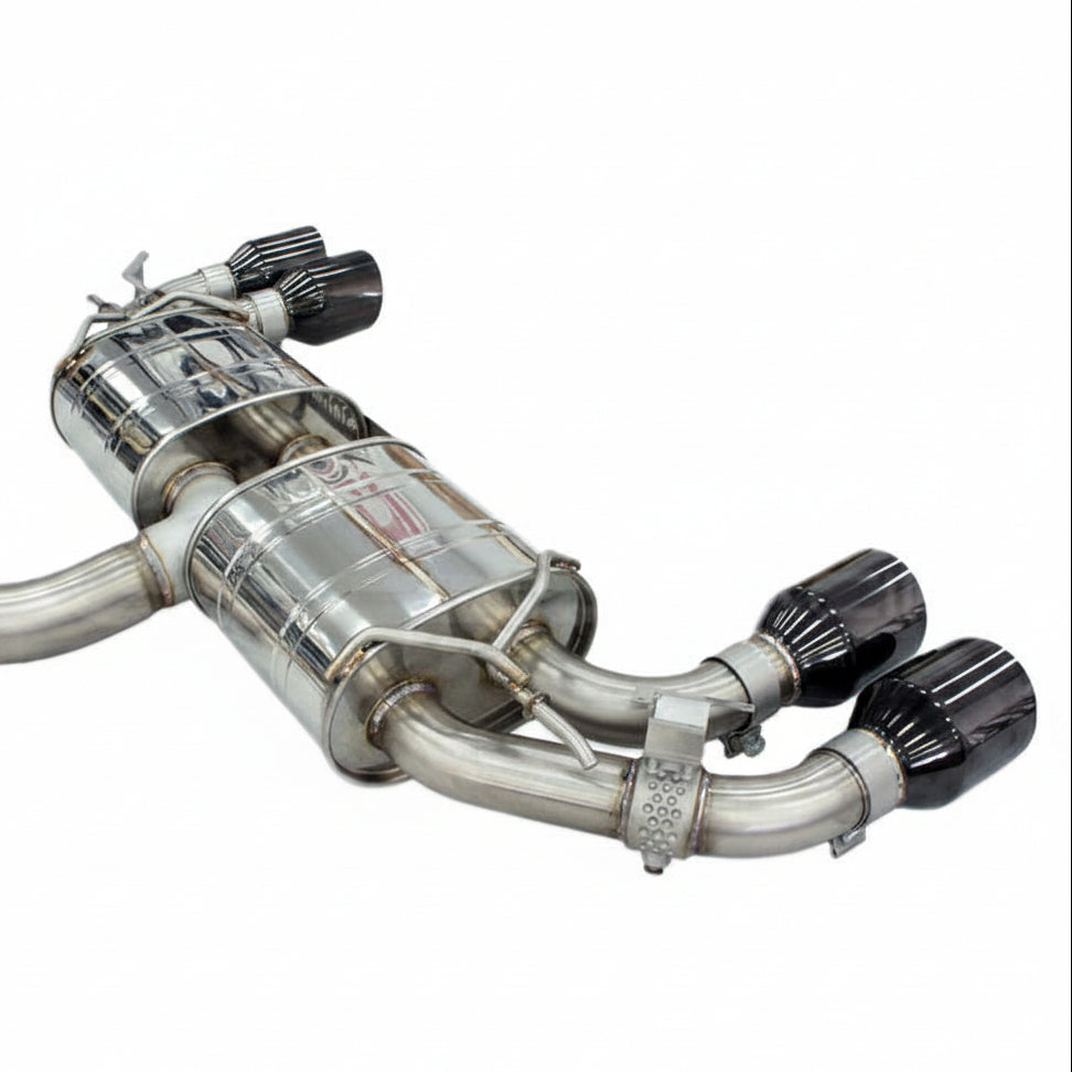 Invidia Invidia 2022+ Volkswagen Golf R MK8 76mm R400 Valved Cat Back Exhaust Straight Cut Black Tips