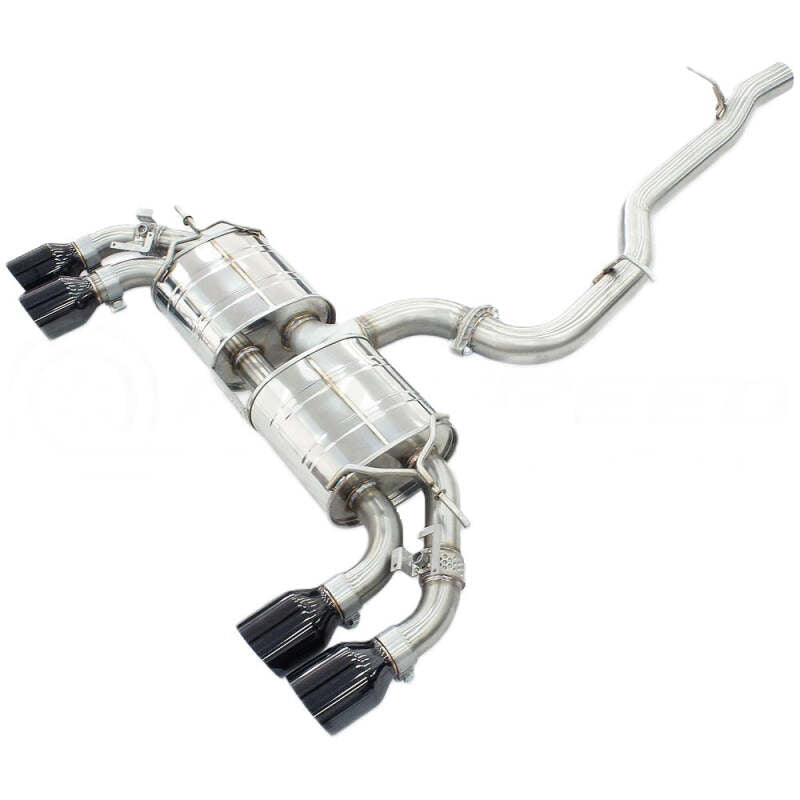 Invidia Invidia 2022+ Volkswagen Golf R MK8 76mm R400 Valved Cat Back Exhaust Straight Cut Black Tips