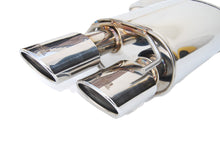 Load image into Gallery viewer, Close up of Invidia 110mm rolled polished stainless tips on RC F