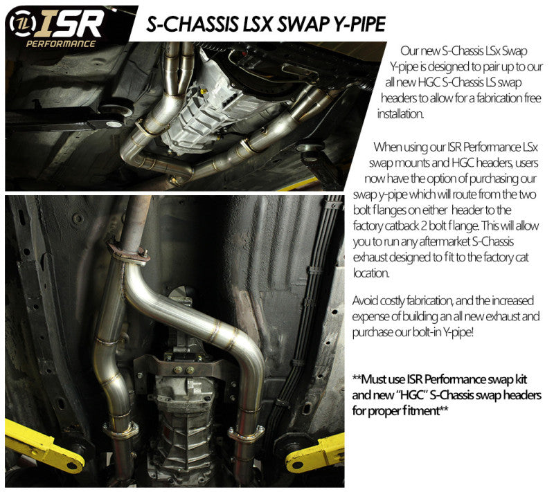 ISR Performance S-Chassis LS Swap Y-Pipe - Black Ops Auto Works