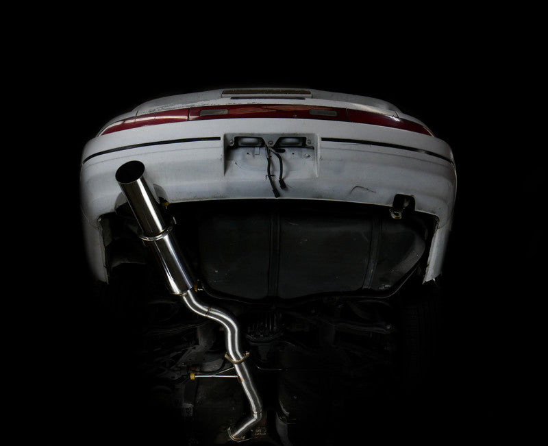 ISR Series II GT non-resonated exhaust installed on Nissan 240SX S13 rear view
