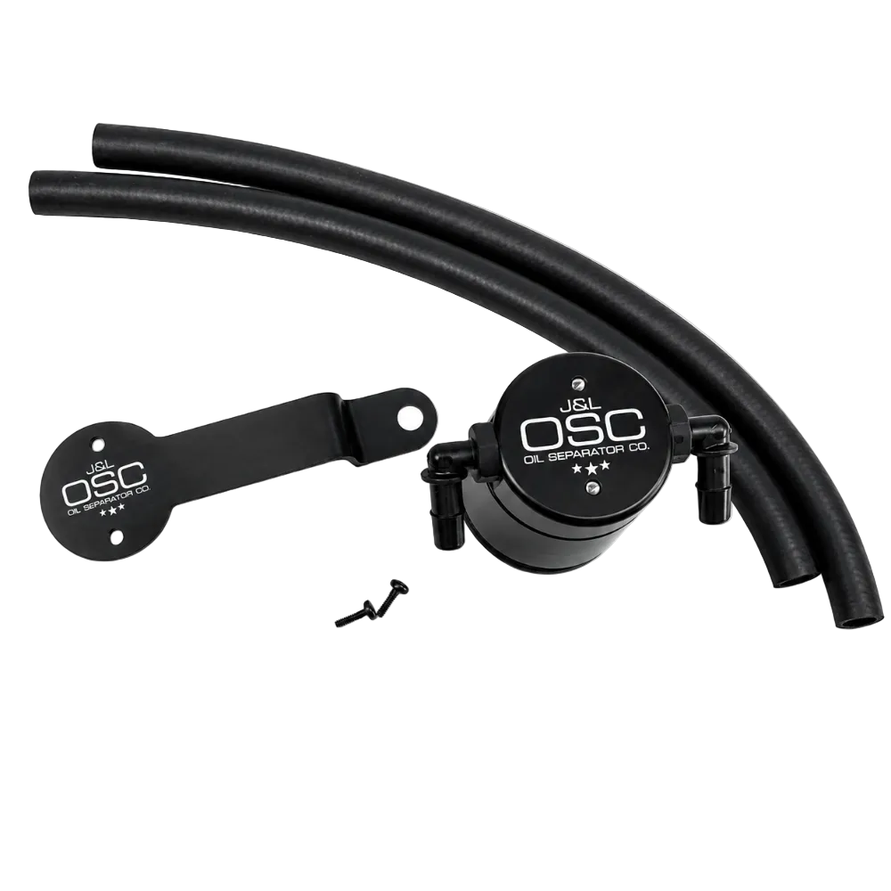 J&L 15-25 Dodge Hellcat/Demon 6.2L Hemi Passenger Side Oil Separator 3.0 - Black Anodized - J&L JLT3060P-B
