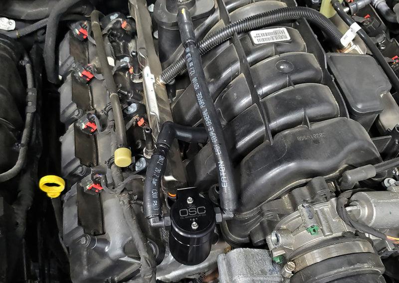 J&amp;L 05-23 Dodge Charger 5.7L Hemi Passenger Side Oil Separator 3.0 - Black Anodized - Black Ops Auto Works