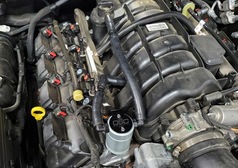 J&amp;L 05-23 Dodge Charger 5.7L Hemi Passenger Side Oil Separator 3.0 - Clear Anodized - Black Ops Auto Works