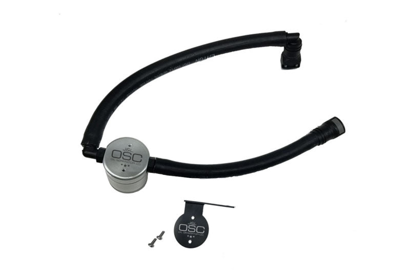 J&amp;L 15-22 Ford Transit 150/250/350 3.5L EcoBoost Passenger Side Oil Separator 3.0 - Clear Anodiz - Black Ops Auto Works