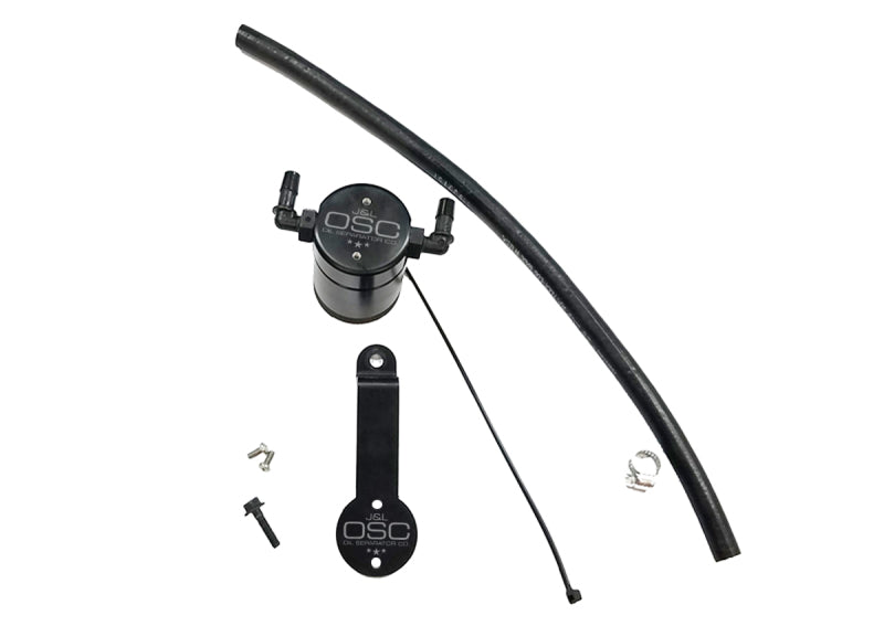 J&amp;L 16-21 Honda Civic 1.5L Turbo (EX &amp; Si) Passenger Side Oil Separator 3.0 - Black Anodized - Black Ops Auto Works
