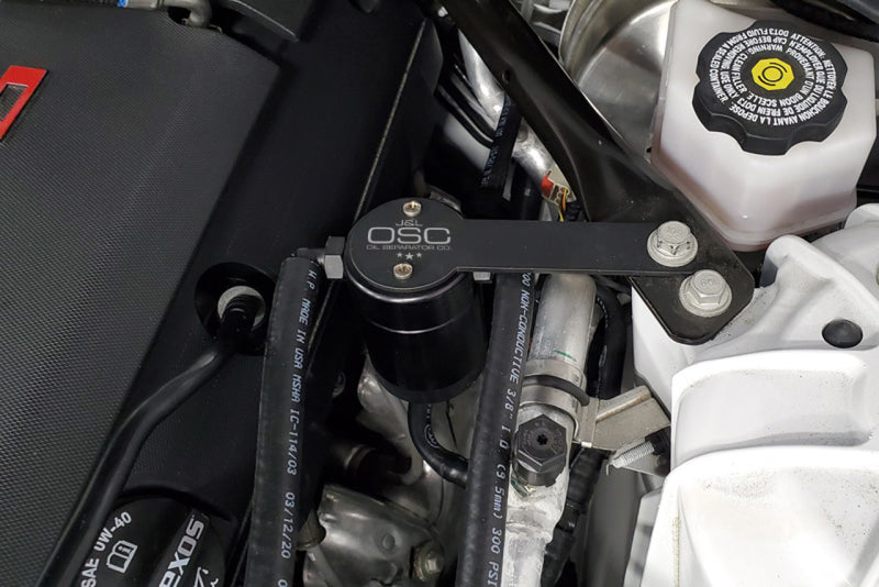 J&amp;L 16-23 Chevrolet Camaro LT1 6.2L Driver Side Oil Separator 3.0 - Black Anodized - Black Ops Auto Works