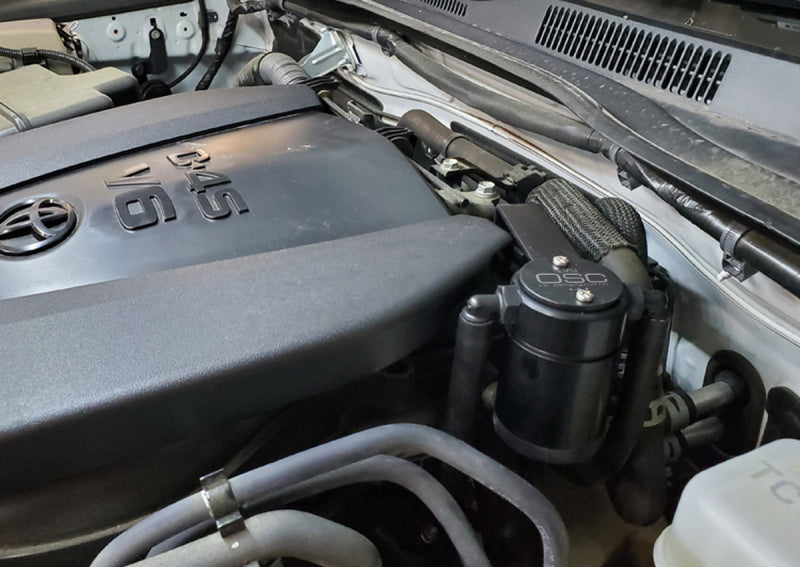 J&amp;L 16-23 Toyota Tacoma 3.5L Driver Side Oil Separator 3.0 - Black Anodized - Black Ops Auto Works