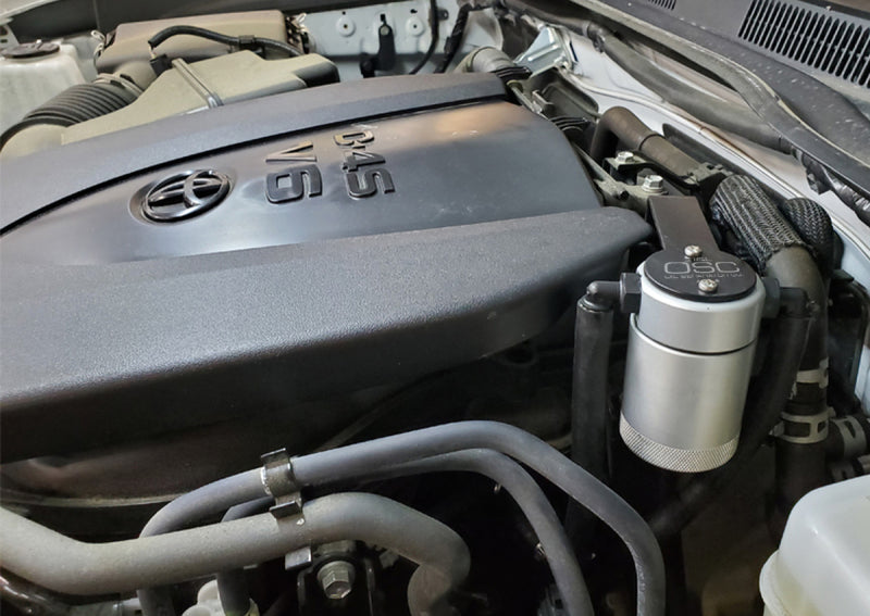 J&amp;L 16-23 Toyota Tacoma 3.5L Driver Side Oil Separator 3.0 - Clear Anodized - Black Ops Auto Works